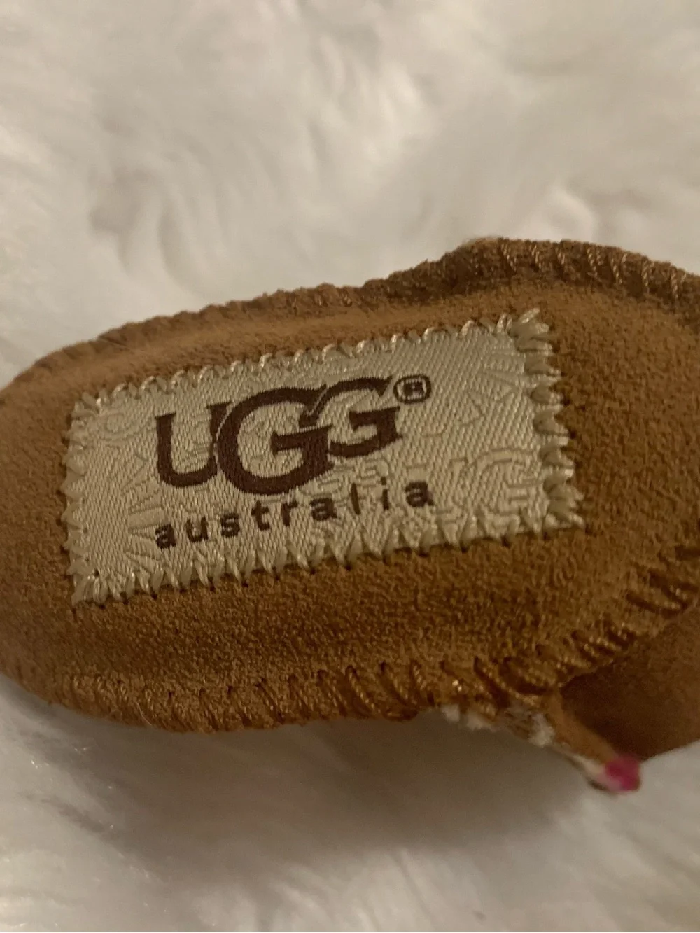 UGG Australia genuine tan suede Mini key chain boot VVGUC